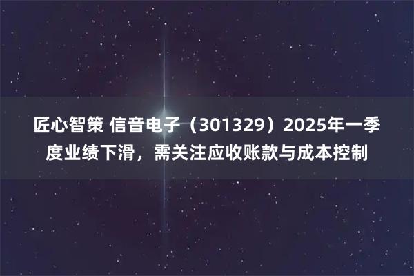匠心智策 信音电子（301329）2025年一季度业绩下滑，需关注应收账款与成本控制