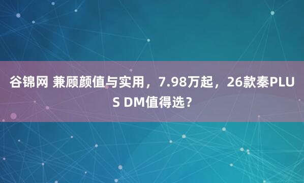 谷锦网 兼顾颜值与实用，7.98万起，26款秦PLUS DM值得选？